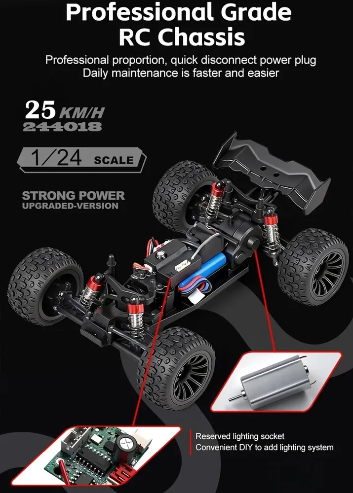 WL 2WD Monster Truck 1/24 RTR Blå - 4