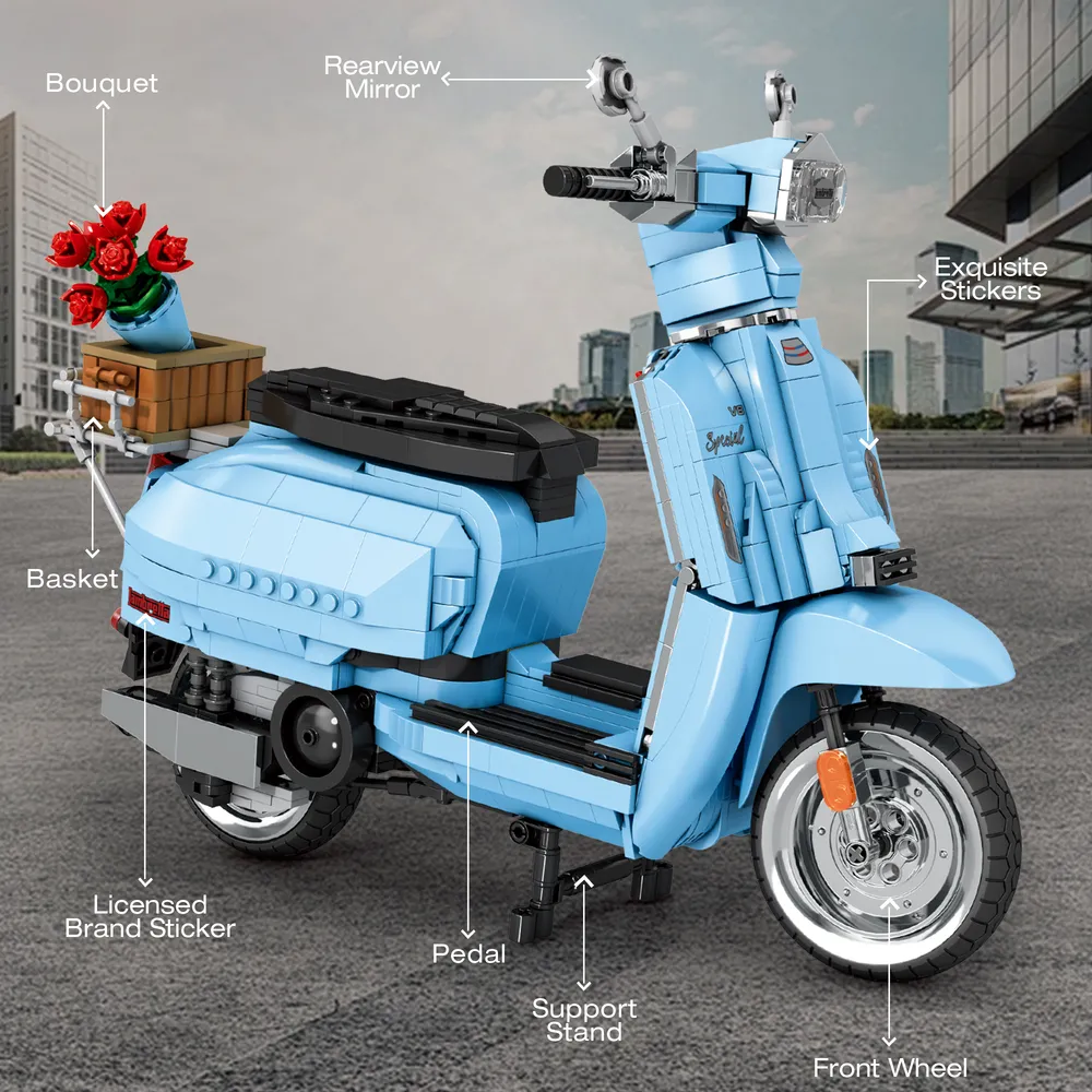 Reobrix Lambretta V200 Blå (1169pcs) - 6