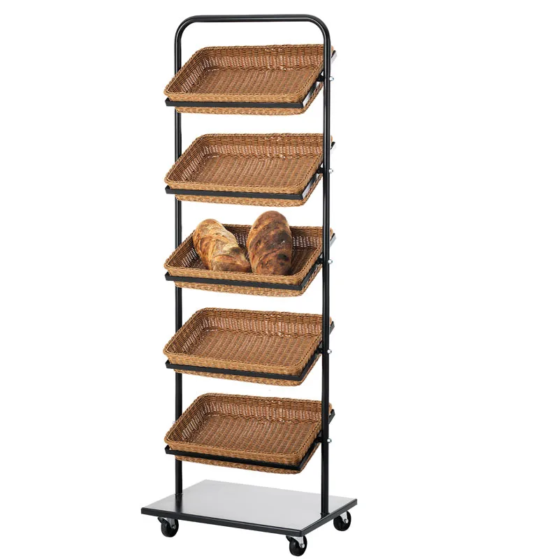 Korgställ,svartlackerat,inkl. 5 korgar
