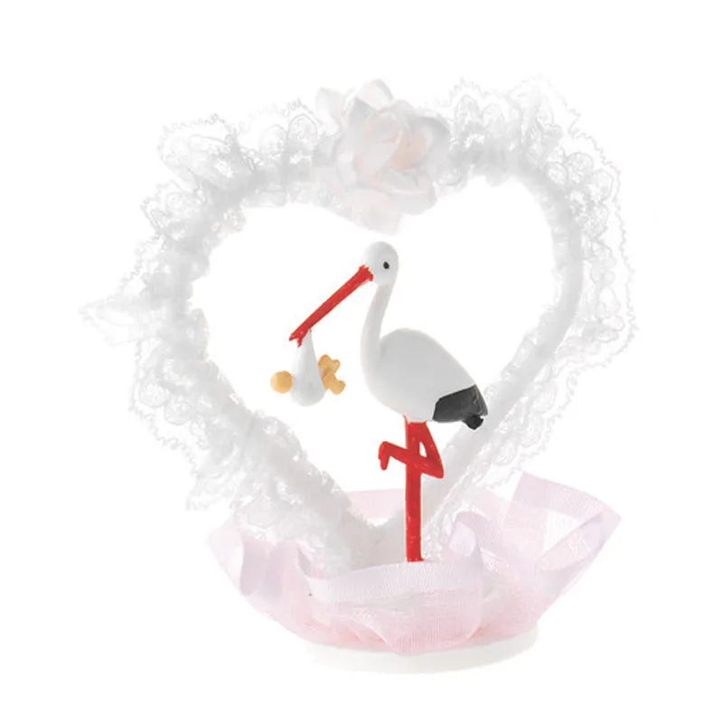 Stork hjärta rosa 6 st/fp