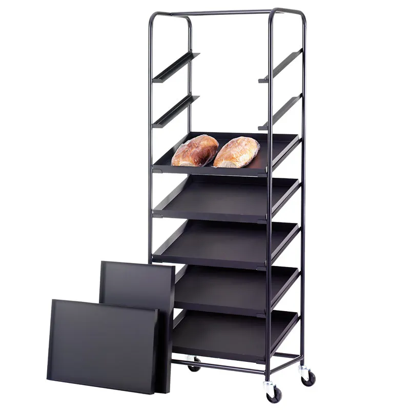 Exponeringsvagn svart, 7 hyllp