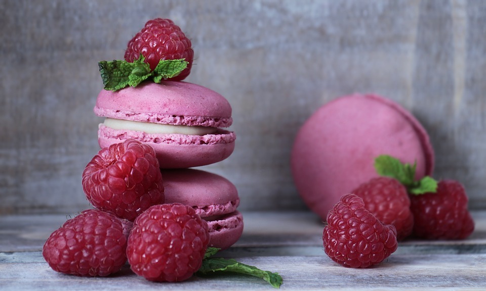 Hallonmacarons