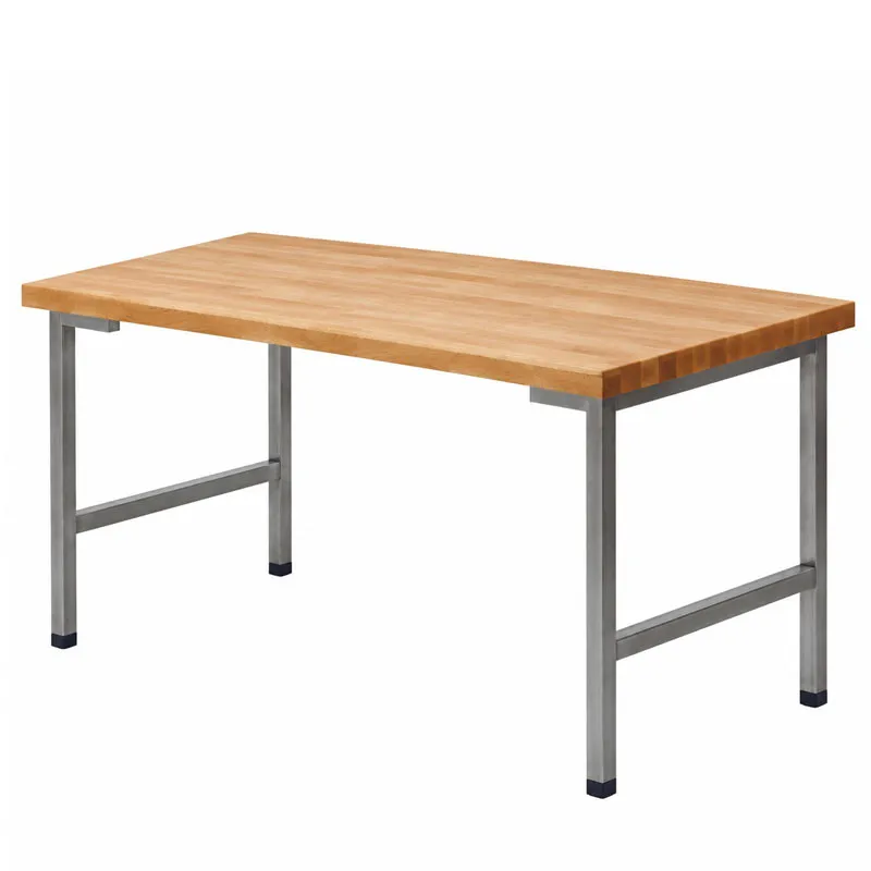 Bakbord massiv bok med rostfria ben 1500 x 600 x 40 mm