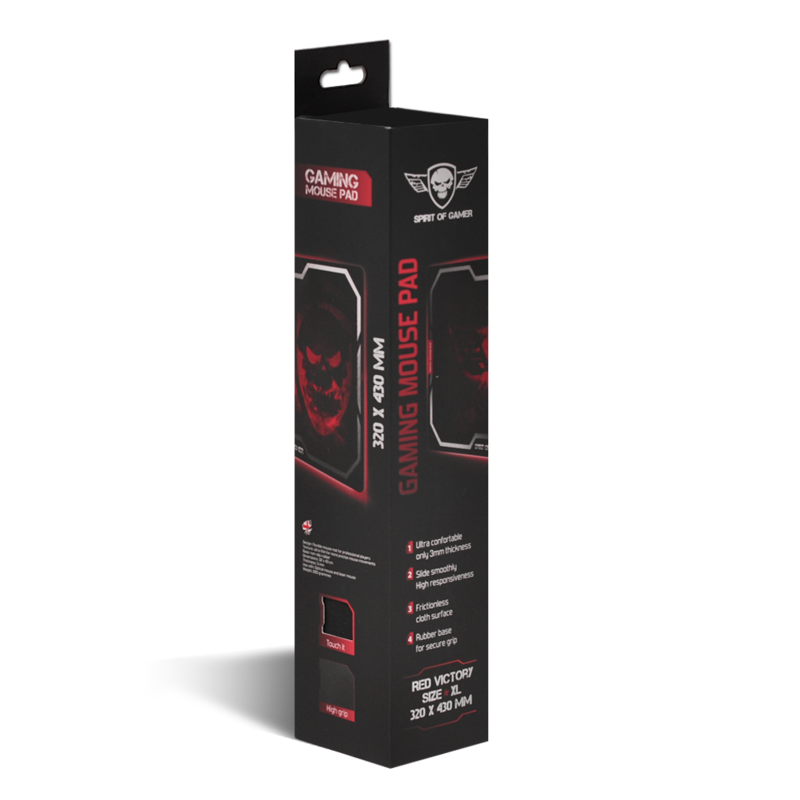 Spirit of Gamer Gaming Mouse Pad - Smokey Skull King Size XL Red - 4