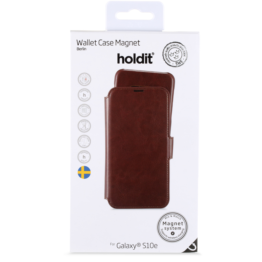 Holdit Plånboksfodral Magnet Galaxy S10e Berlin Dark Brown - 5
