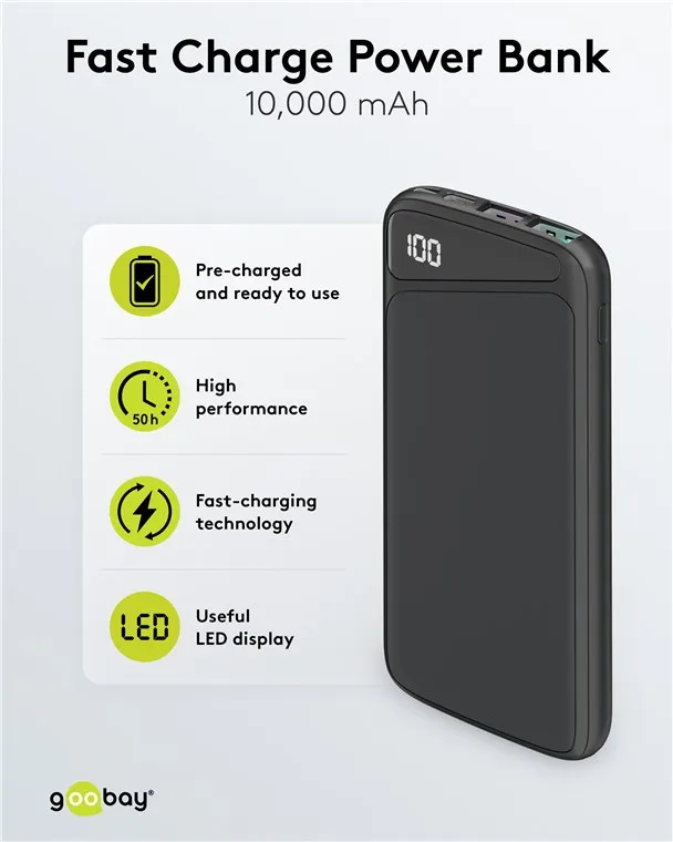 Snabbladdande Powerbank 10,000 mAh med Power Delivery - 3
