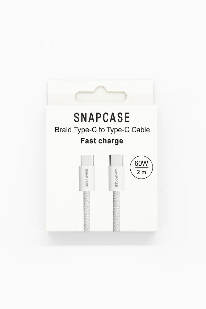 Snapcase 60W USB C - C flätad kabel (2m) - 3