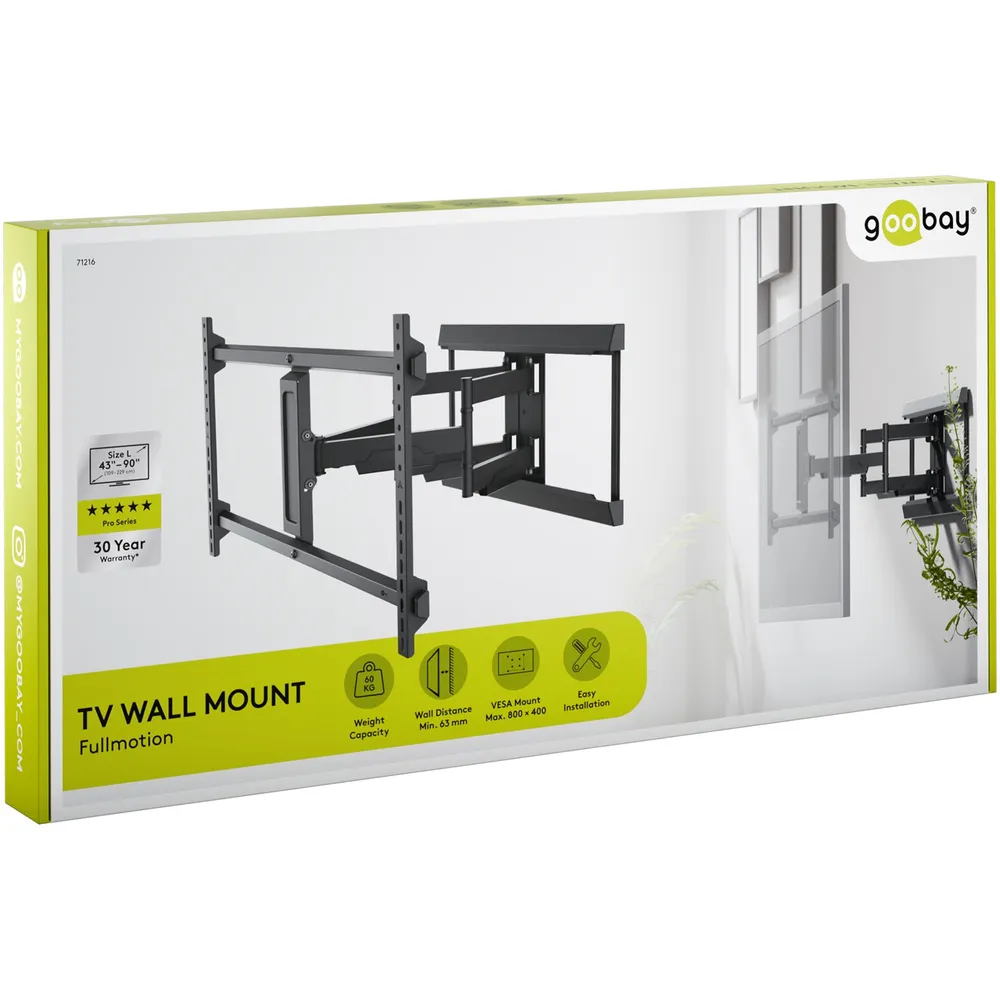 Goobay Pro TV-väggfäste FULLMOTION XL 43–90