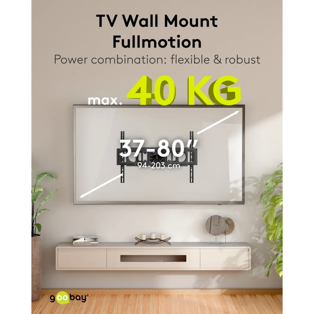 Goobay Basic TV-väggfäste FULLMOTION L 37–80