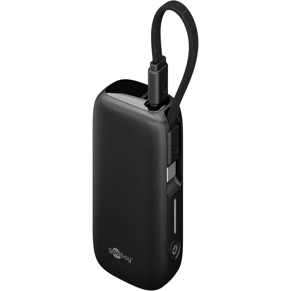 Goobay Powerbank 5 000 mAh 20 W med USB-C-kabel