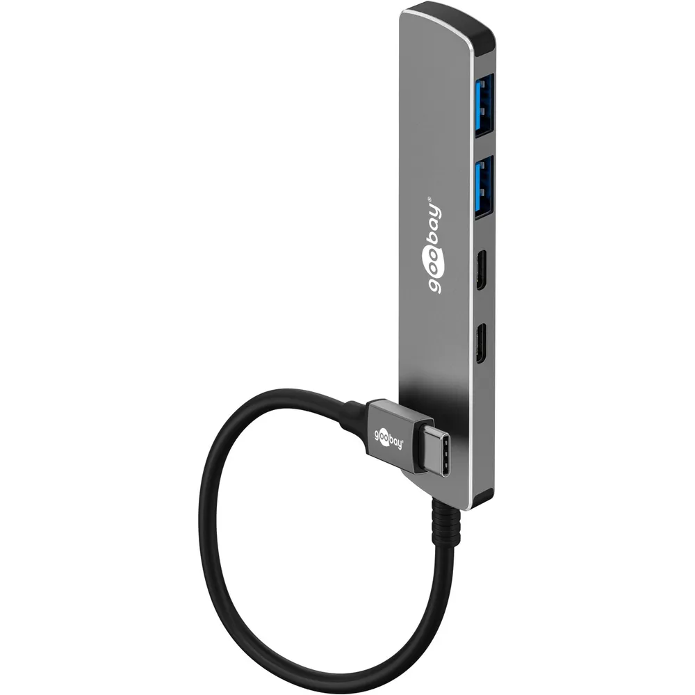 Goobay Advanced 4-port USB-C-hubb – 2x USB-C + 2x USB-A, 5 Gbit/s