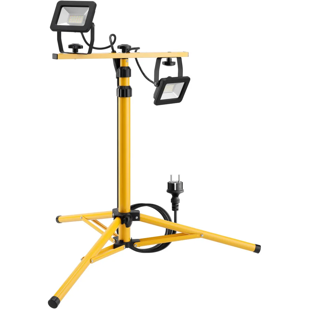 Goobay LED Arbetslampa med teleskopstativ 2x20 W – 3400 lm