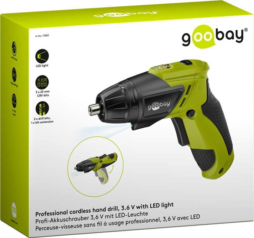 Professionell sladdlös skruvdragare, 3,6 V med LED-ljus - 6