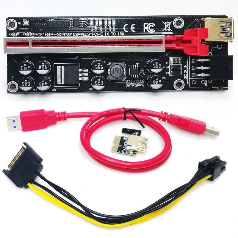PCI-E PCIE Riser 010S Plus Gold USB 3.0 1X to 16X 6PIN