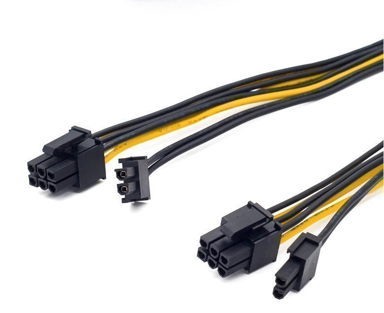 20cm Y-Splitt PCIE 8 Pin Hona till 2x 6+2 Pin Hane PCIE