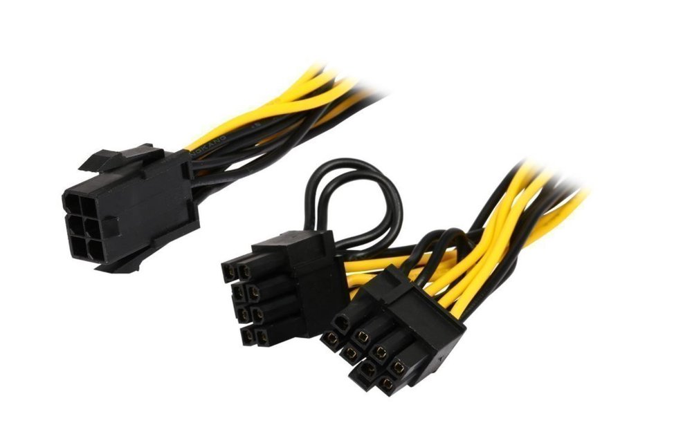 30cm Y-Splitt PCIE 6pin Hona till 2x 6+2pin Hane PCIE