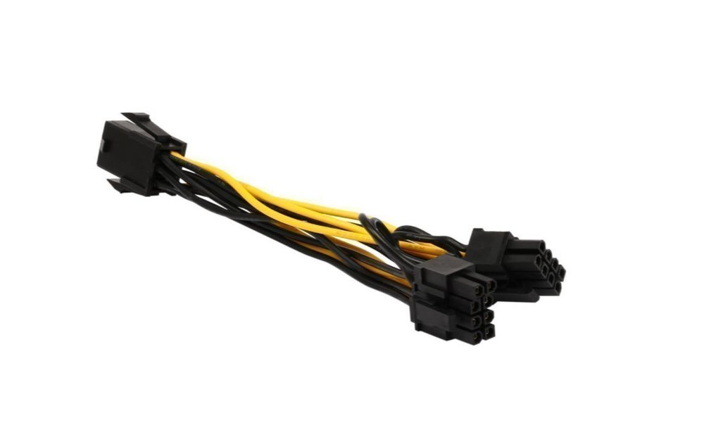 30cm Y-Splitt PCIE 6pin Hona till 2x 6+2pin Hane PCIE - 3