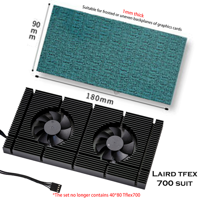GPU Backplate Memory Radiator för RTX 4090/4080/4070/3090/3080/3070 CoolerX 1mm Thermal Pad 700 - 3