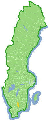 En bild på Sveriges karta. 