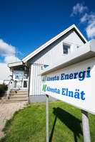 En bild på skylten utanför Alvesta Energi på Blädingevägen i Alvesta.