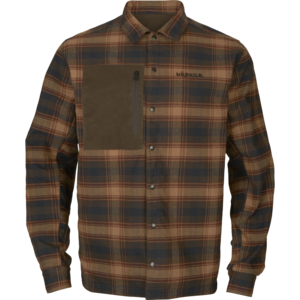 Eirik reversible skjortjacka Härkila - Dark warm olive/Burgundy 