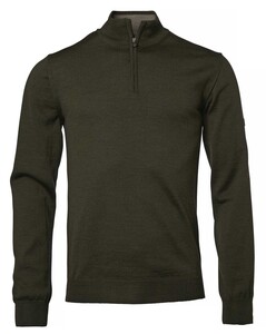 Aston Half Zip Merino Pullover Chevalier - Dark Green 