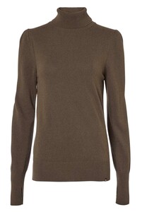 Agnes Rollneck Wool Pullover Dam Chevalier - Leather Brown Melange 