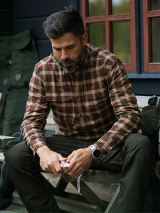 Heron Flannel Shirt Chevalier - Holly Green Checked 