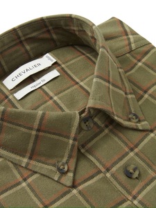 Heron Flannel Shirt Chevalier - Field Green Checked 
