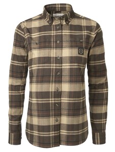 Heron Flannel Shirt Dam Chevalier - Soil Brown Checked 