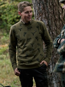 Moose Sweatshirt Chevalier - Forest Green Moose 