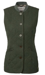 Allington Fill100 Tweed Vest Dam Chevalier - Dark Green 