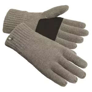 Knitted wool 5-finger glove mole mel