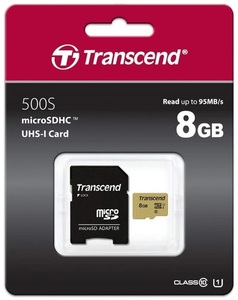 Minneskort Gold 500S microSD w/adp (V30) R95/W60 8GB