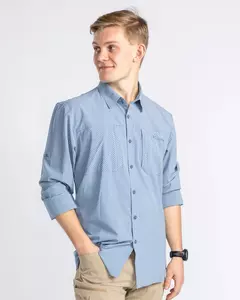 Insectsafe Skjorta Pinewood - Fog Blue/Offwhite 