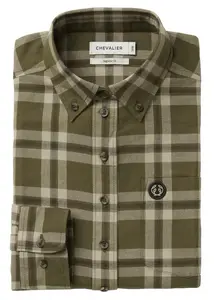 Teal Light Flannel Shirt Dam Chevalier - Olive Green Checked 