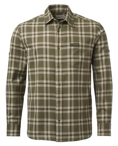 Teal Light Flannel Shirt Chevalier - Olive Green Checked 