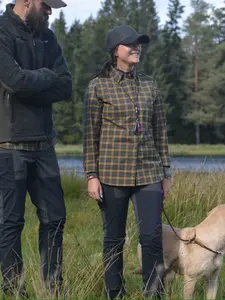 Creek Shooting Fit Coolmax Shirt Dam Chevalier - Moss Checked 