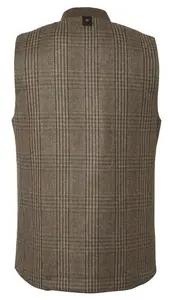 Sion Fill100 Tweed Vest Chevalier - Dark Brown Glencheck 