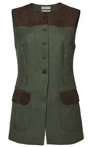 Felisa Shooting Tweed Vest Dam - Misty Green 