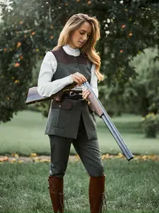 Felisa Shooting Tweed Vest Dam - Misty Green 