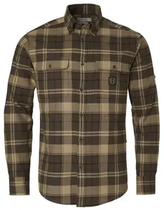 Heron Flannel Shirt Chevalier - Soil Brown Checked 