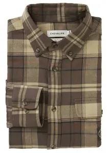 Heron Flannel Shirt Chevalier - Soil Brown Checked 