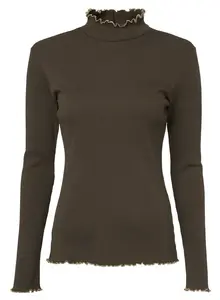 Kelly Longsleeve Top Dam Chevalier - Leather Brown 