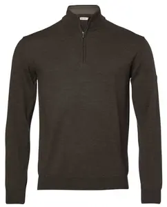 Aston Half Zip Merino Pullover Chevalier - Leather Brown 