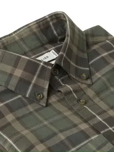 Teal Light Flannel Shirt Chevalier - Hemlock Green Checked 