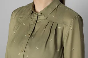 Abigail Lady Skjorta Härkila - Dust green/Flying ducks 