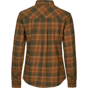 Skye Flanellskjorta Dam Seeland - Grizzly Brown/Terracotta Check 