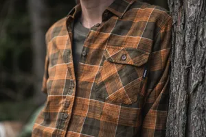 Skye Flanellskjorta Dam Seeland - Grizzly Brown/Terracotta Check 