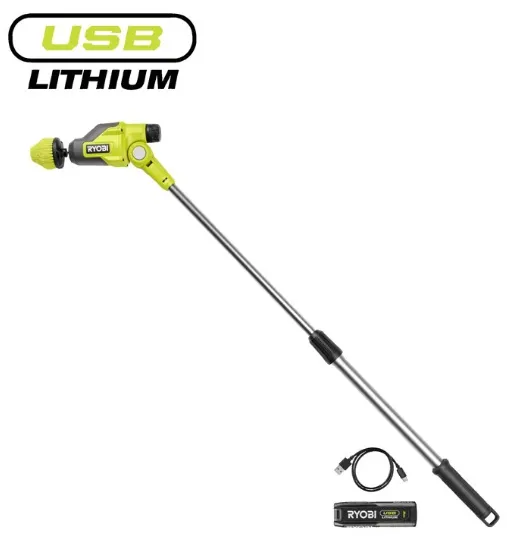 Ryobi RTS4-120G Teleskopisk rengöringsborste 4V USB Litium Komplett